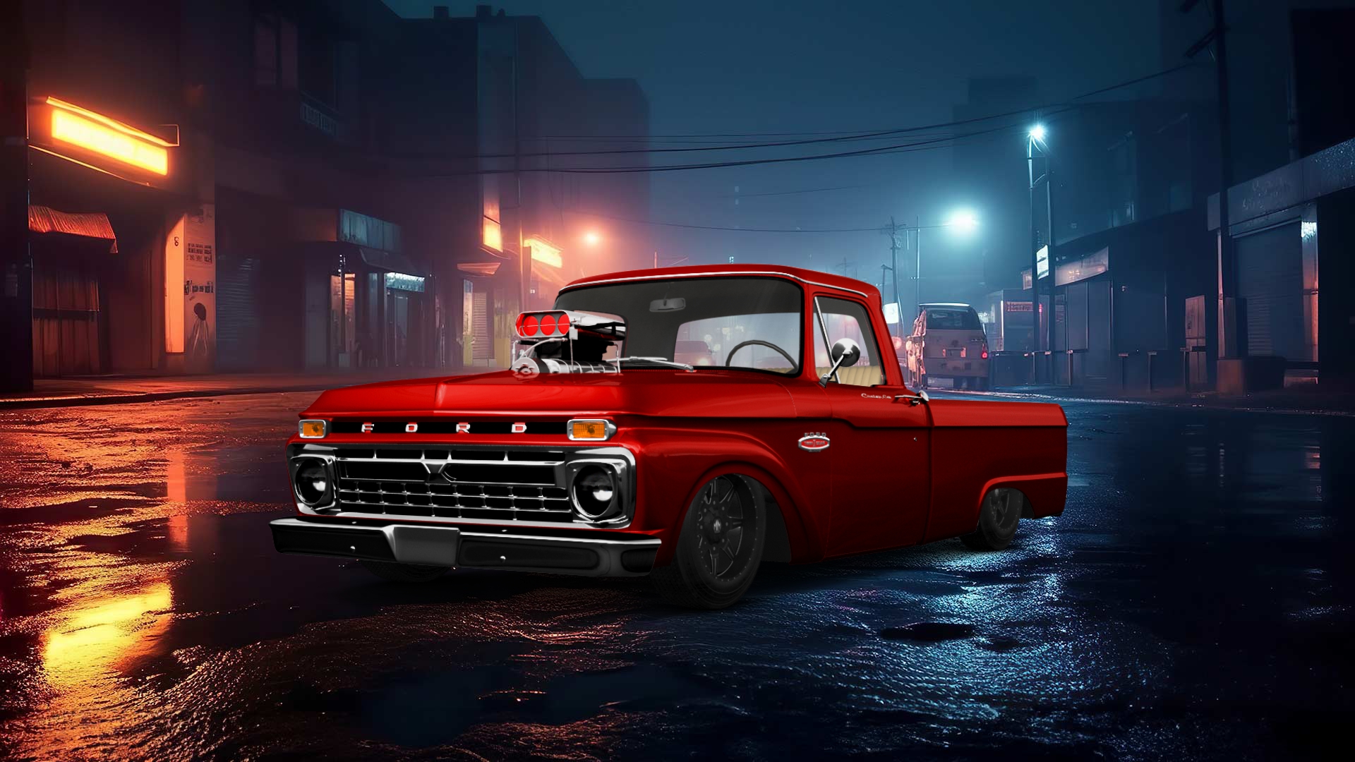 Ford F-100 Custom Cab 2 Door pickup truck 1966