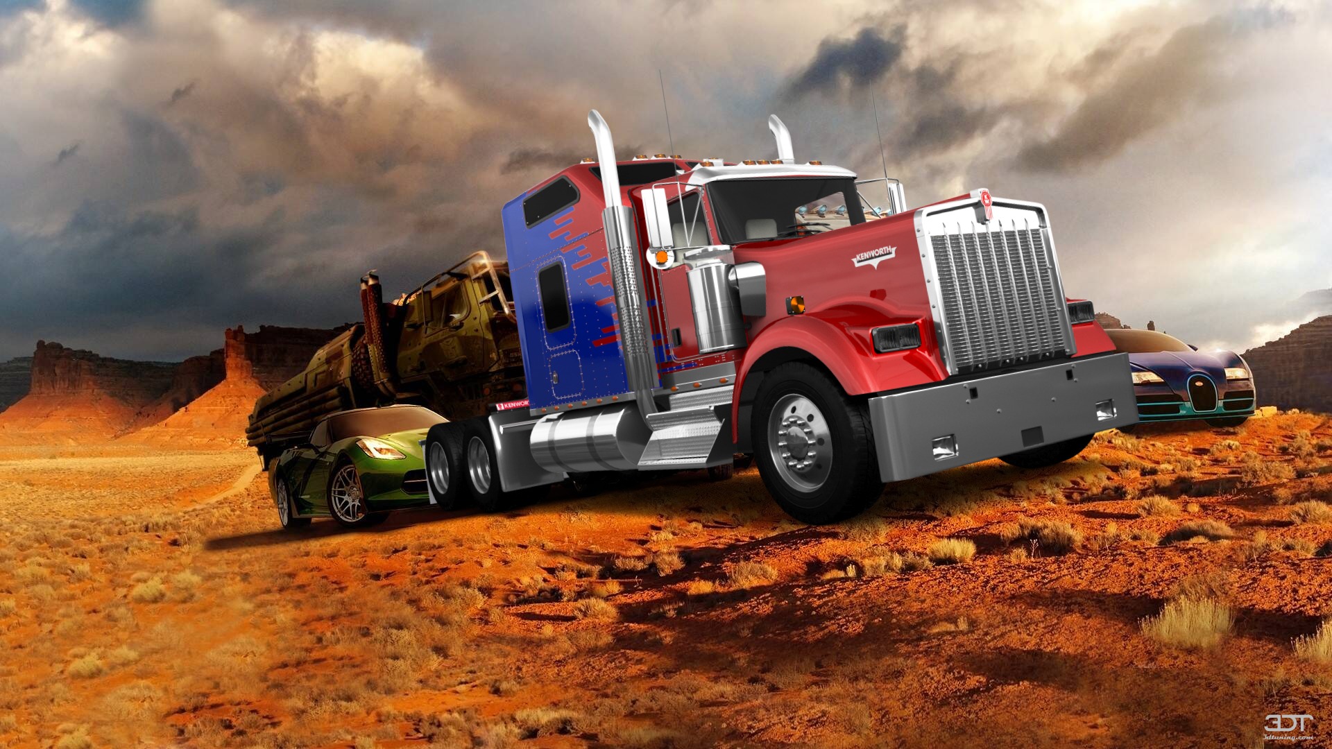 Tuning Kenworth W900 Sleeper Cab Truck 2015