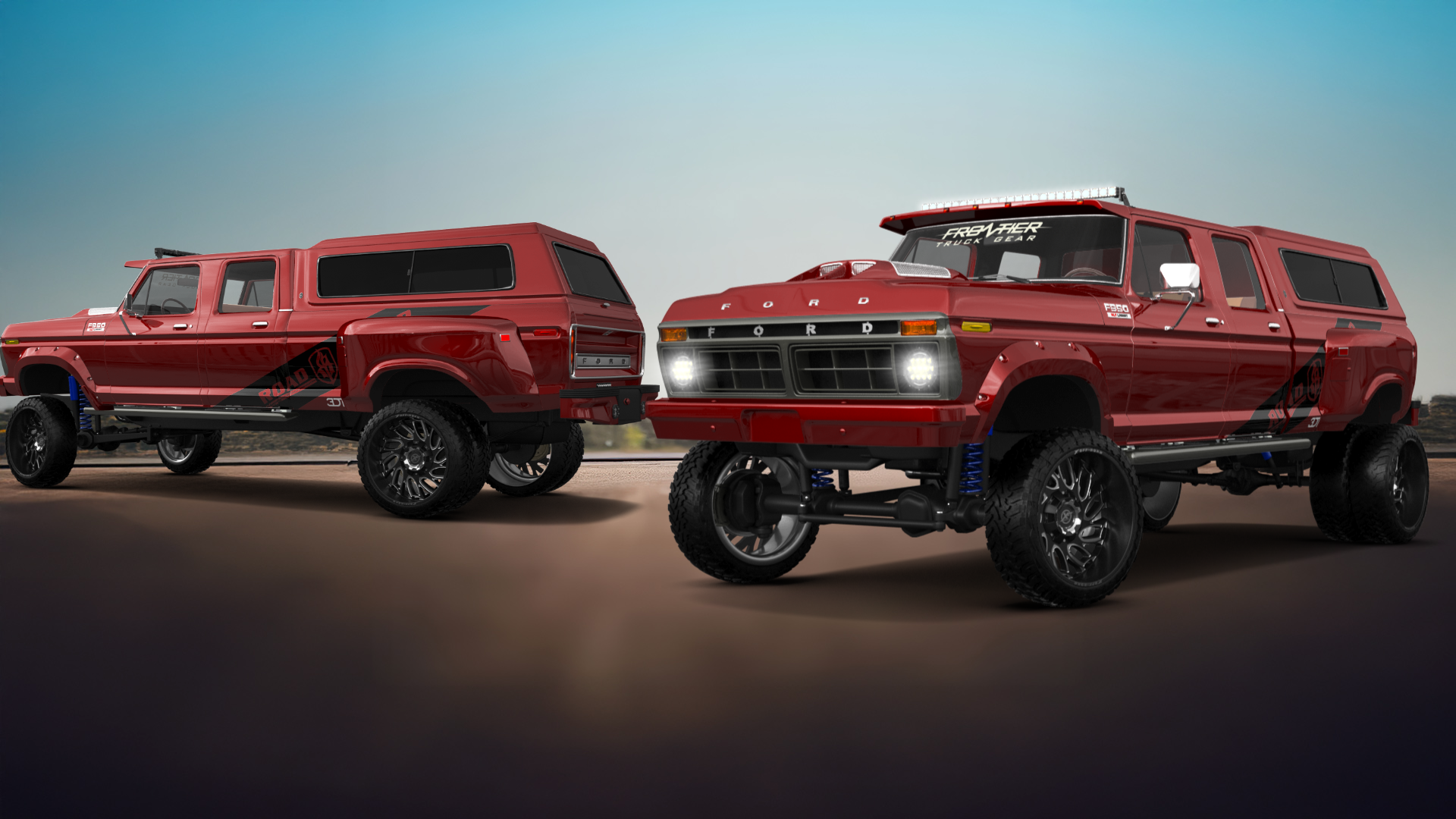 Ford F-350 Dually 4 Door pickup truck 1973 tuning