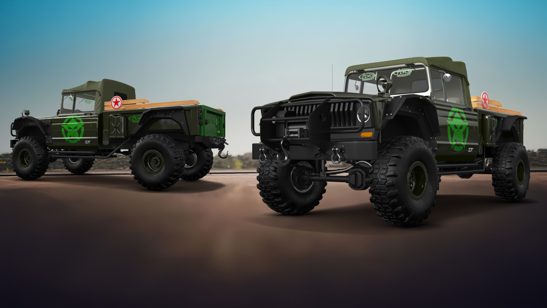 Tuning Jeep Kaiser M715 2 Door pickup truck 1968