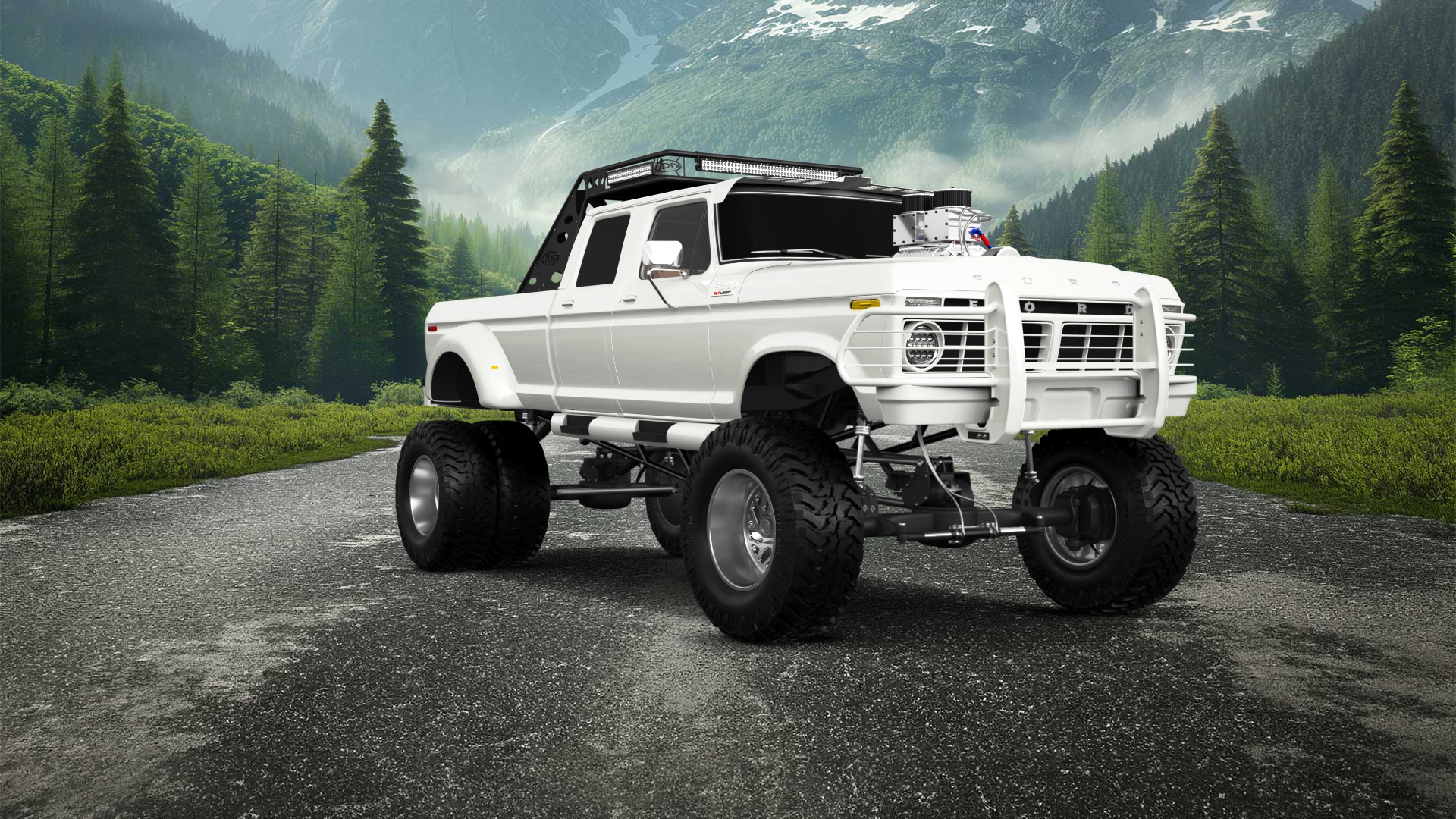 Ford F-350 Dually 4 Door pickup truck 1973 tuning