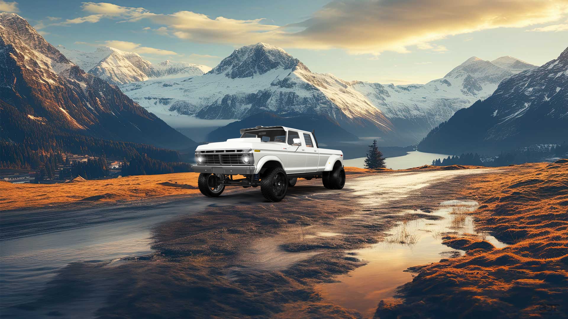 Ford F-350 Dually 4 Door pickup truck 1973 tuning