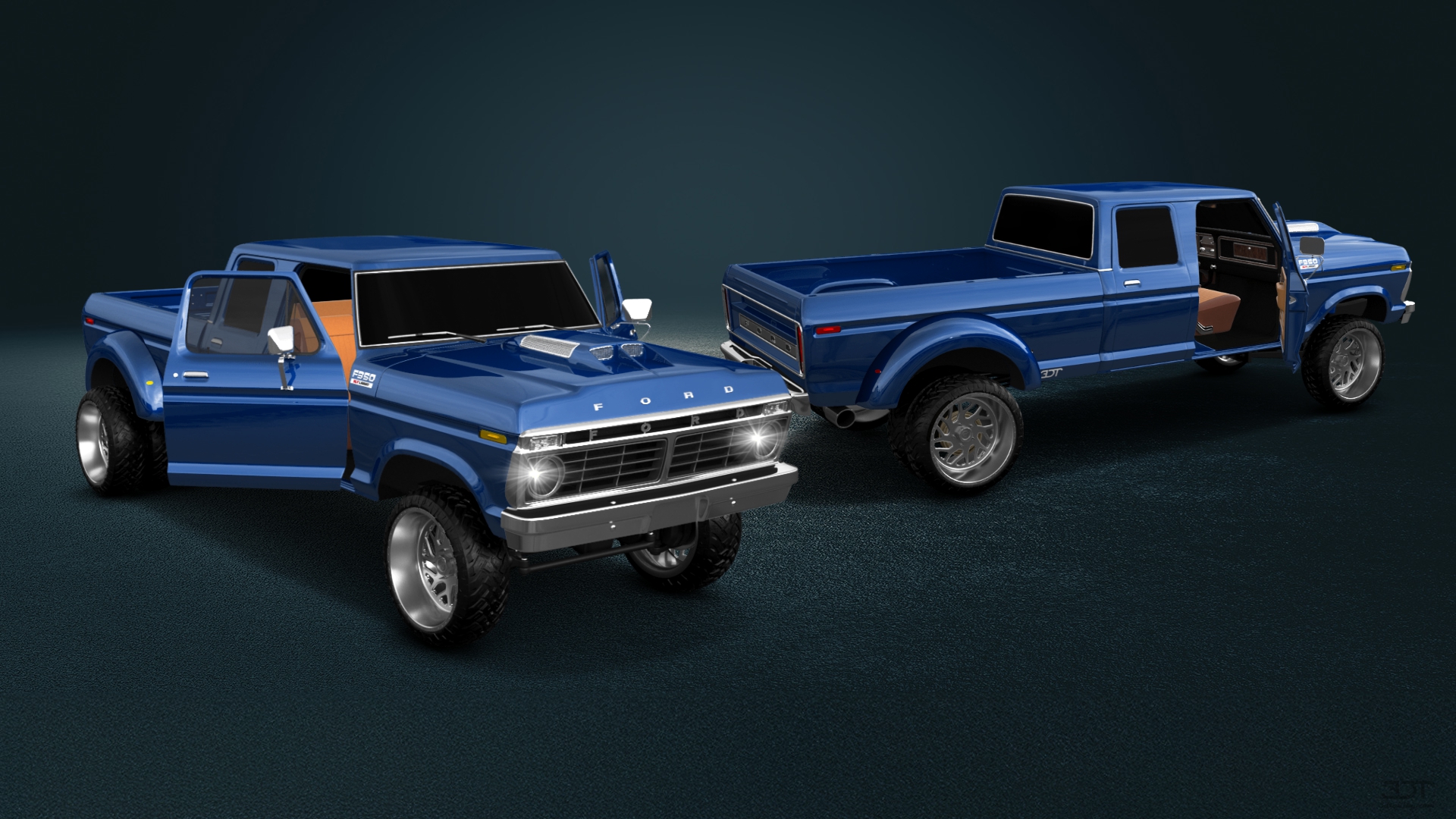 Ford F-350 Dually 4 Door pickup truck 1973 tuning