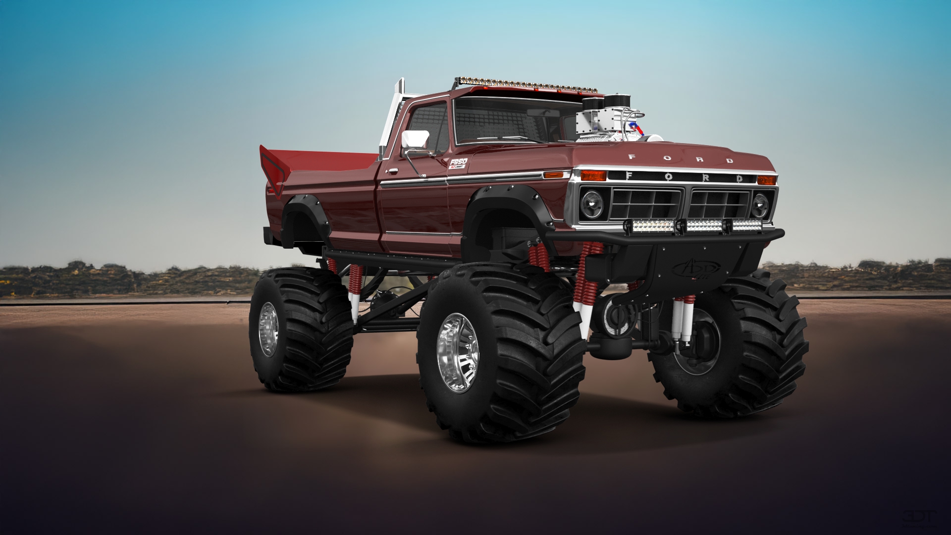 Ford F-350 Dually 2 Door pickup truck 1974 tuning