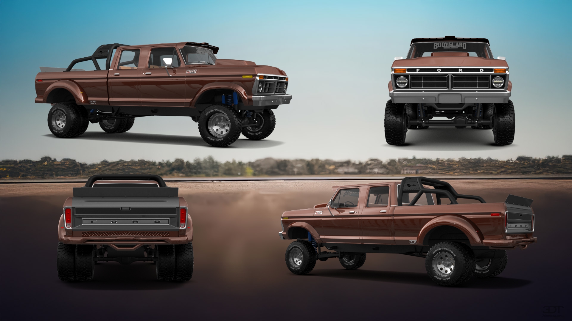 Ford F-350 Dually 4 Door pickup truck 1973 tuning