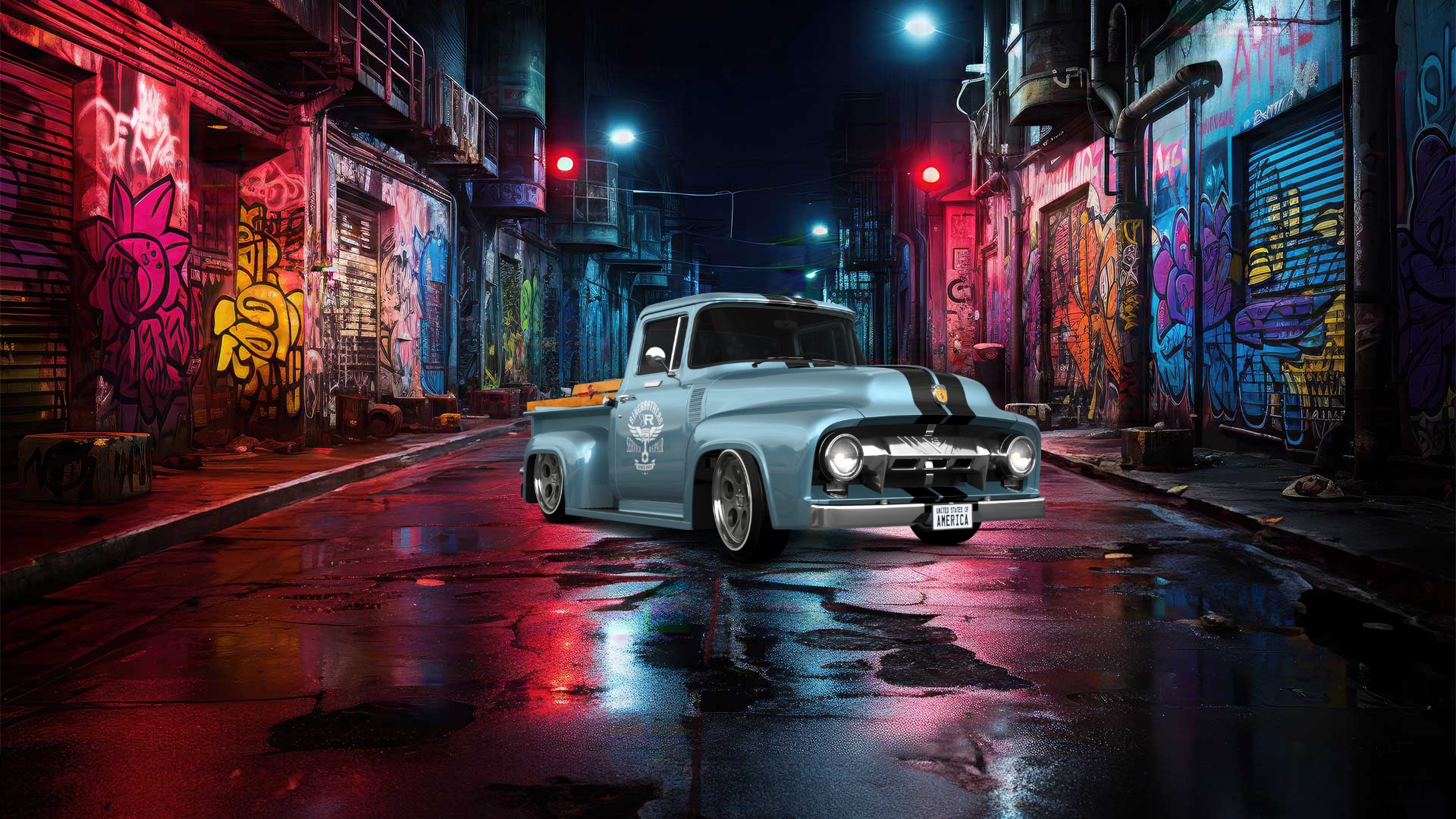 Ford F-100 2 Door truck 1956 Images