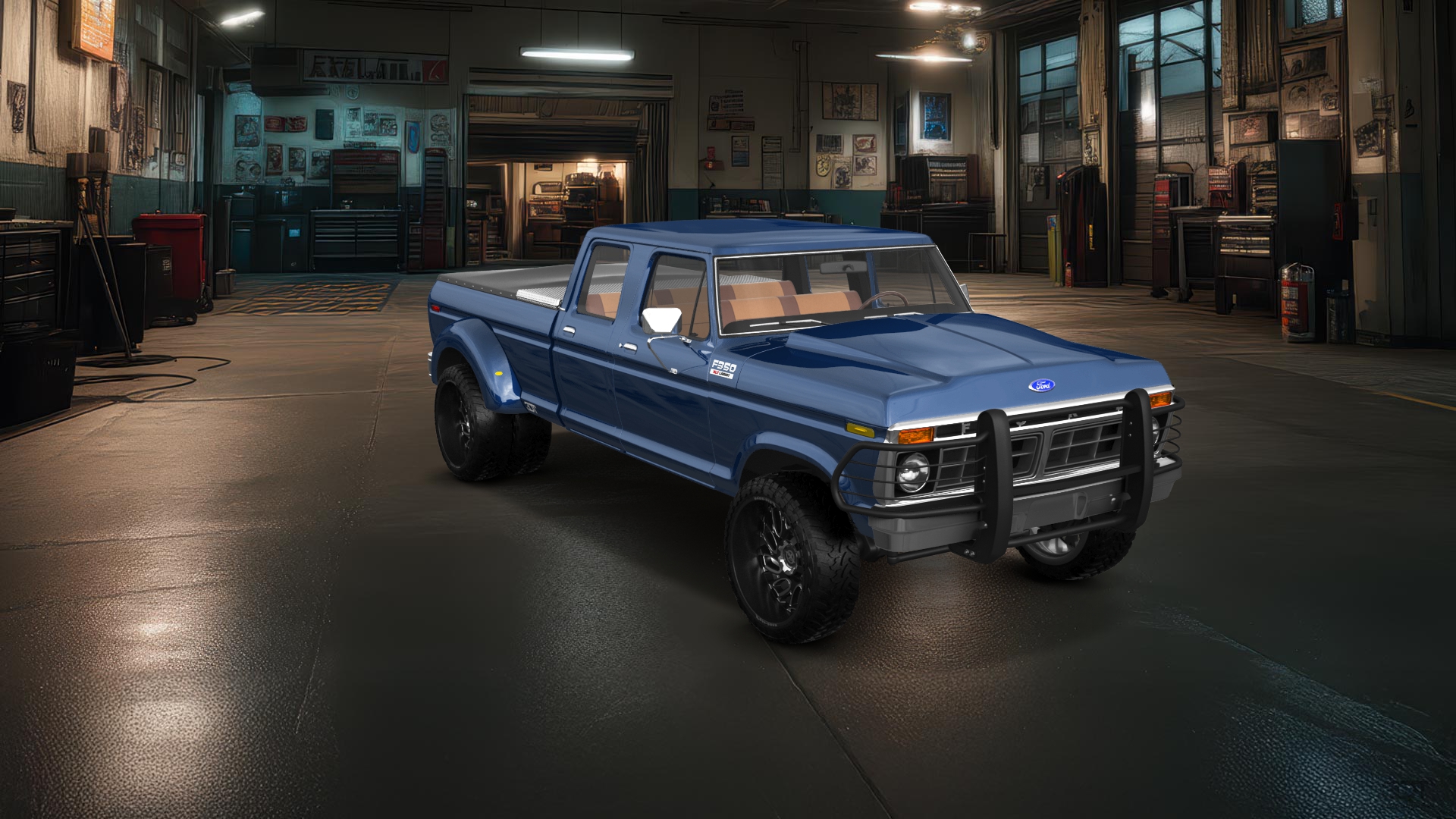 Ford F-350 Dually 4 Door pickup truck 1973 tuning